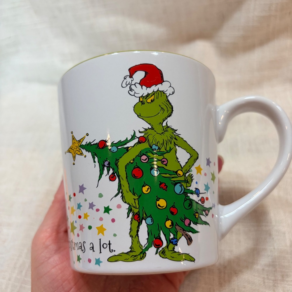 Dr Seuss The Grinch Who-ville Christmas Ceramic Mug Zrike Brands White Green